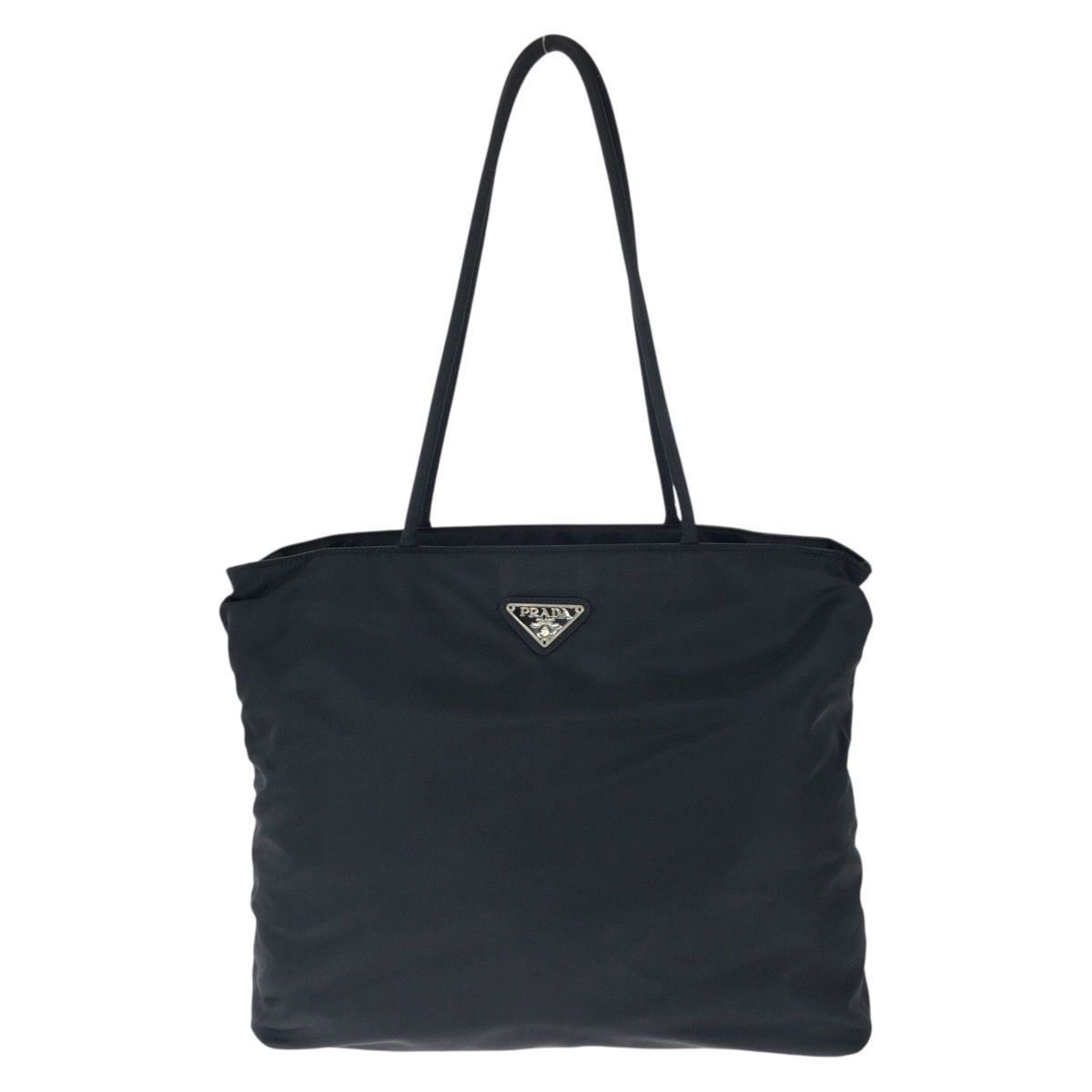 Prada Tessuto Black Silver Nylon Shoulder Bag