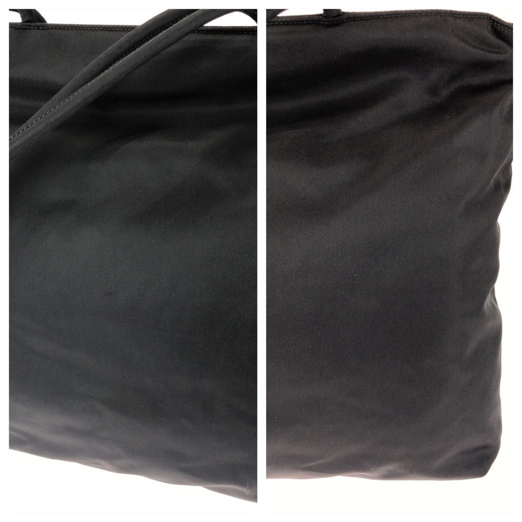 Prada Tessuto Black Silver Nylon Shoulder Bag — view 5