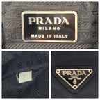 Prada Tessuto Black Silver Nylon Shoulder Bag — view 4