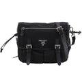Prada Logo Nylon Black Shoulder Bag