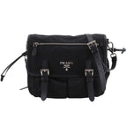 Prada Logo Nylon Black Shoulder Bag