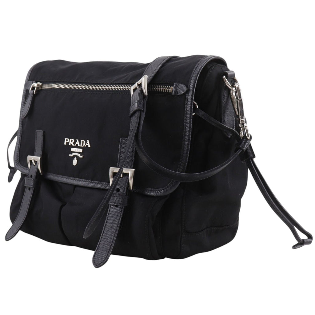 Prada Logo Nylon Black Shoulder Bag — view 2