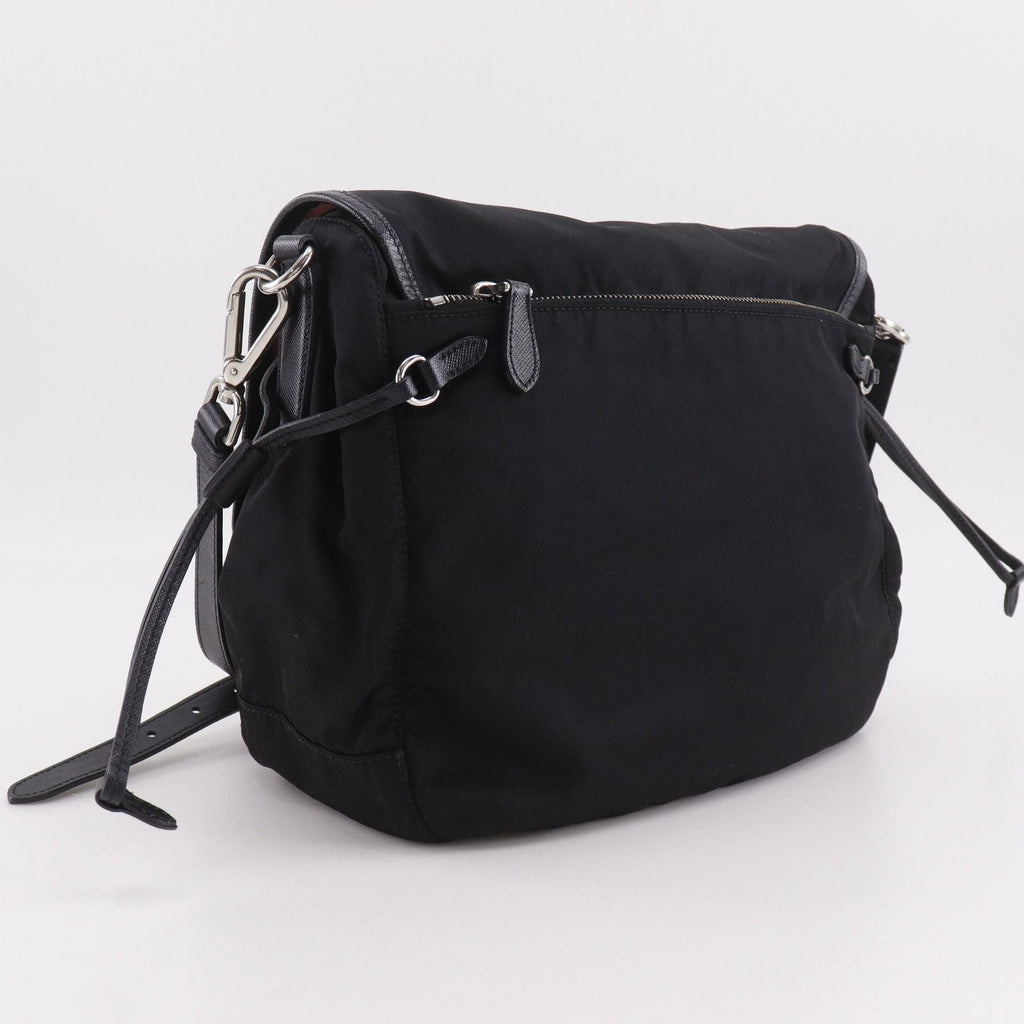 Prada Logo Nylon Black Shoulder Bag — view 3