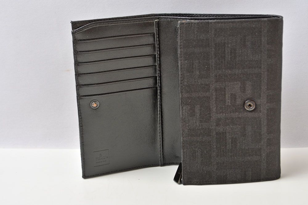 Fendi Wallet Bifold Folded Zucca Pattern Black — view 6