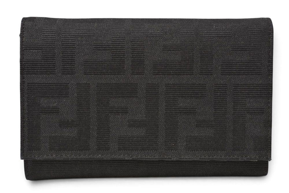 Fendi Wallet Bifold Folded Zucca Pattern Black