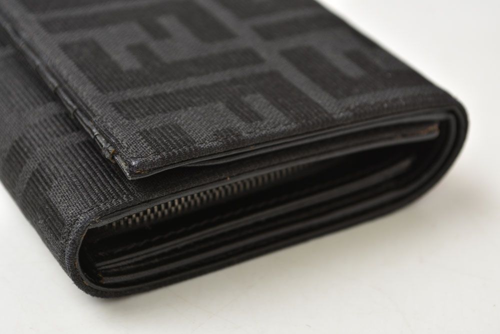 Fendi Wallet Bifold Folded Zucca Pattern Black — view 4