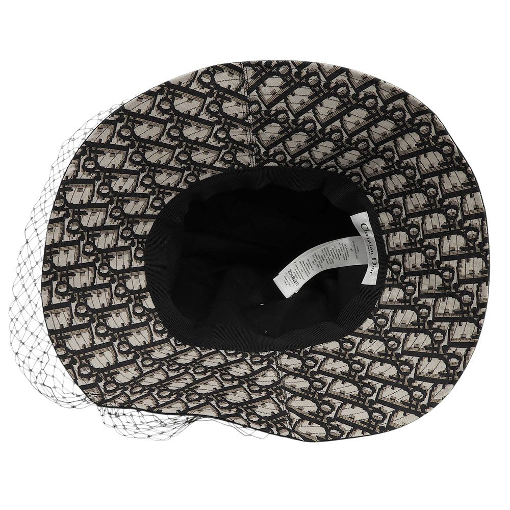 Dior Trotter Oblique Hat 57 Cotton Tulle Black — view 5