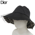 Dior Trotter Oblique Hat 57 Cotton Tulle Black