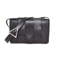 Bottega Veneta Cassette Shoulder Bag Intrecciato Black