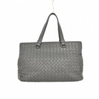Bottega Veneta Intrecciato Nappa Medium Top Handle Shoulder Bag 2-Way Gray — view 2