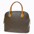 Celine Macadam Handbag Brown Leather