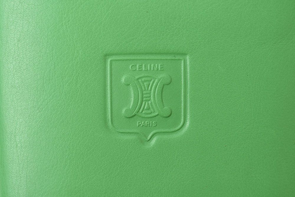 Celine Wallet Bifold Vintage Triomphe Embossed Leather Green — view 3