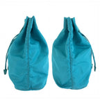 Prada Tessuto Blue Silver Nylon Leather Pouch Case Drawstring — view 6