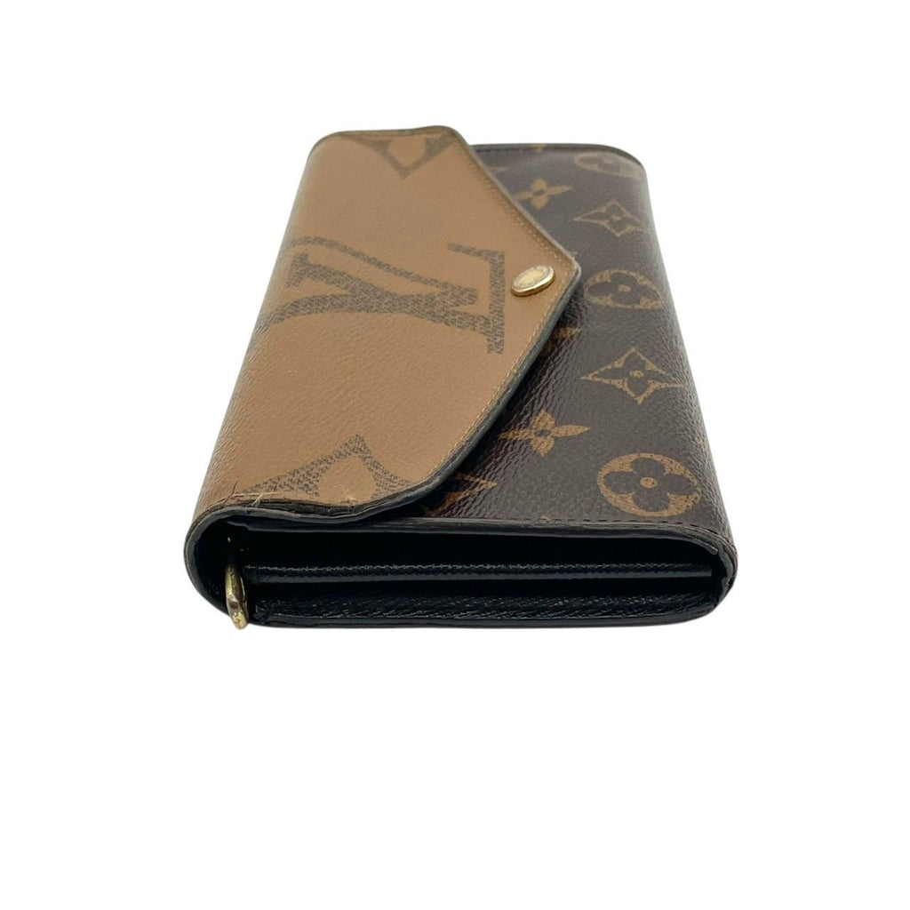 Louis Vuitton Portefeuille Sarah Monogram Reverse Flap Wallet Leather Brown — view 5