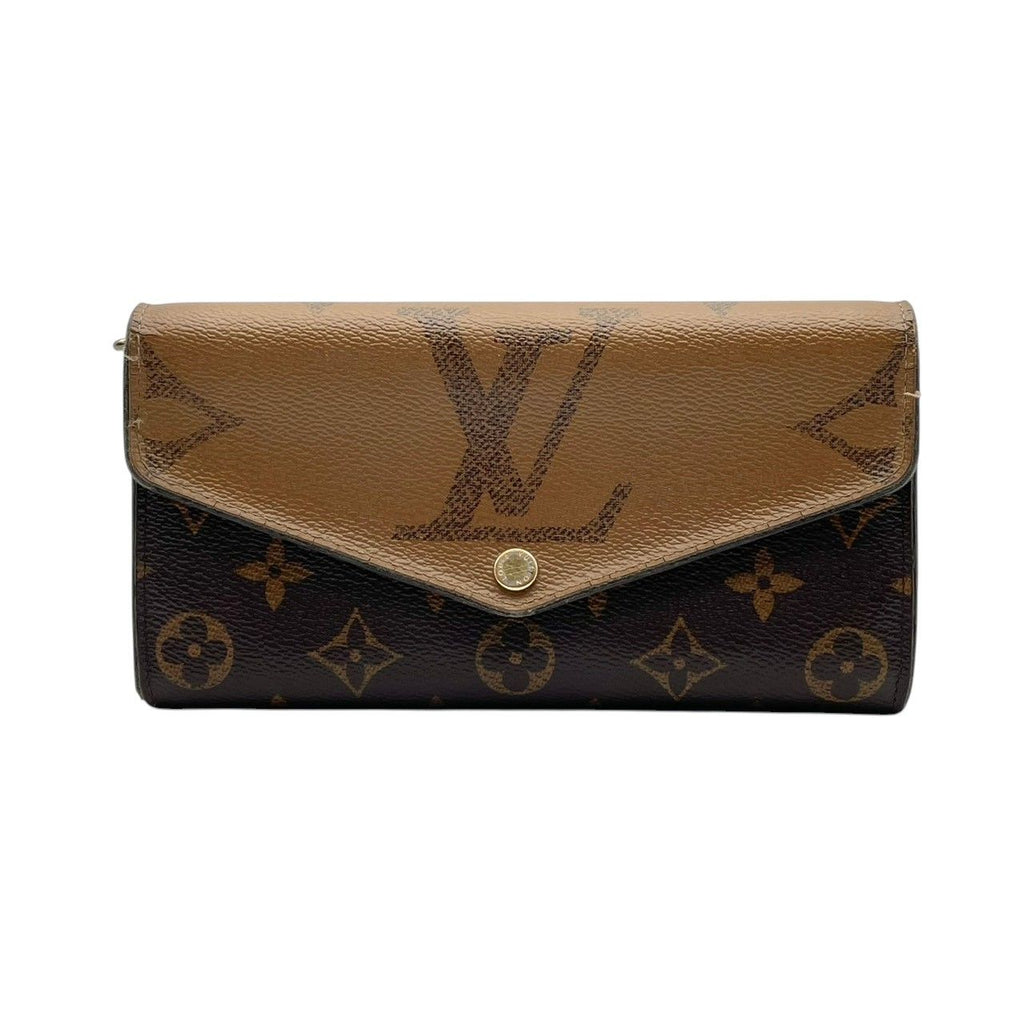 Louis Vuitton Portefeuille Sarah Monogram Reverse Flap Wallet Leather Brown — view 2