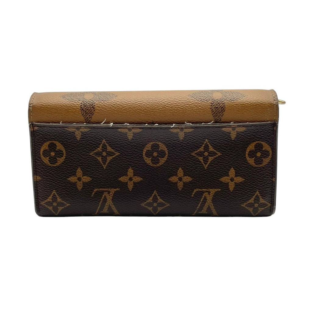 Louis Vuitton Portefeuille Sarah Monogram Reverse Flap Wallet Leather Brown — view 3