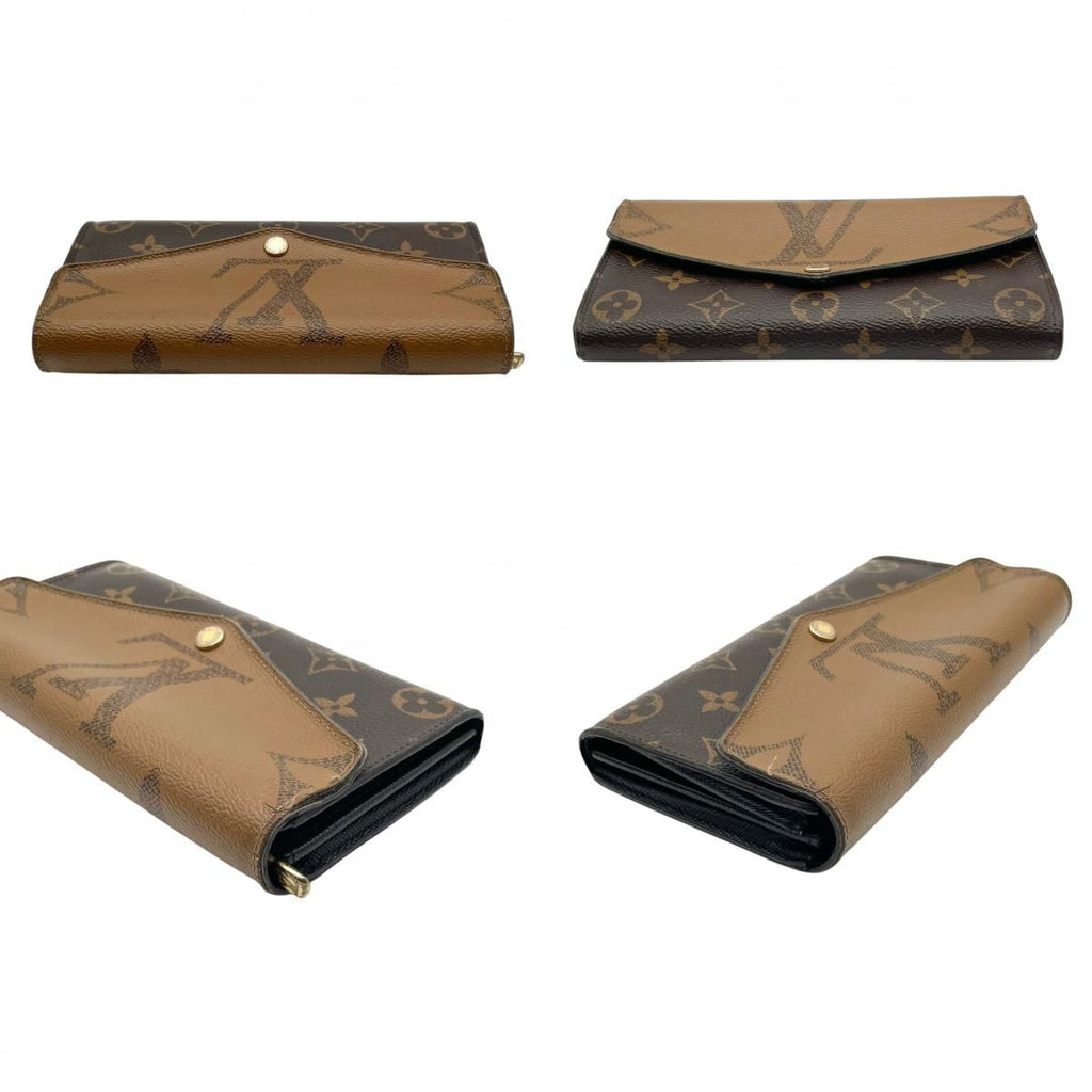 Louis Vuitton Portefeuille Sarah Monogram Reverse Flap Wallet Leather Brown — view 6