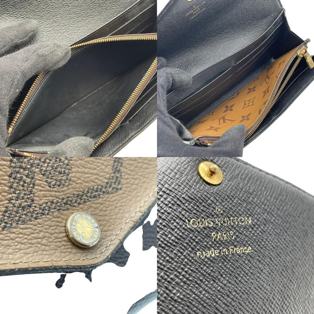 Louis Vuitton Portefeuille Sarah Monogram Reverse Flap Wallet Leather Brown — view 8