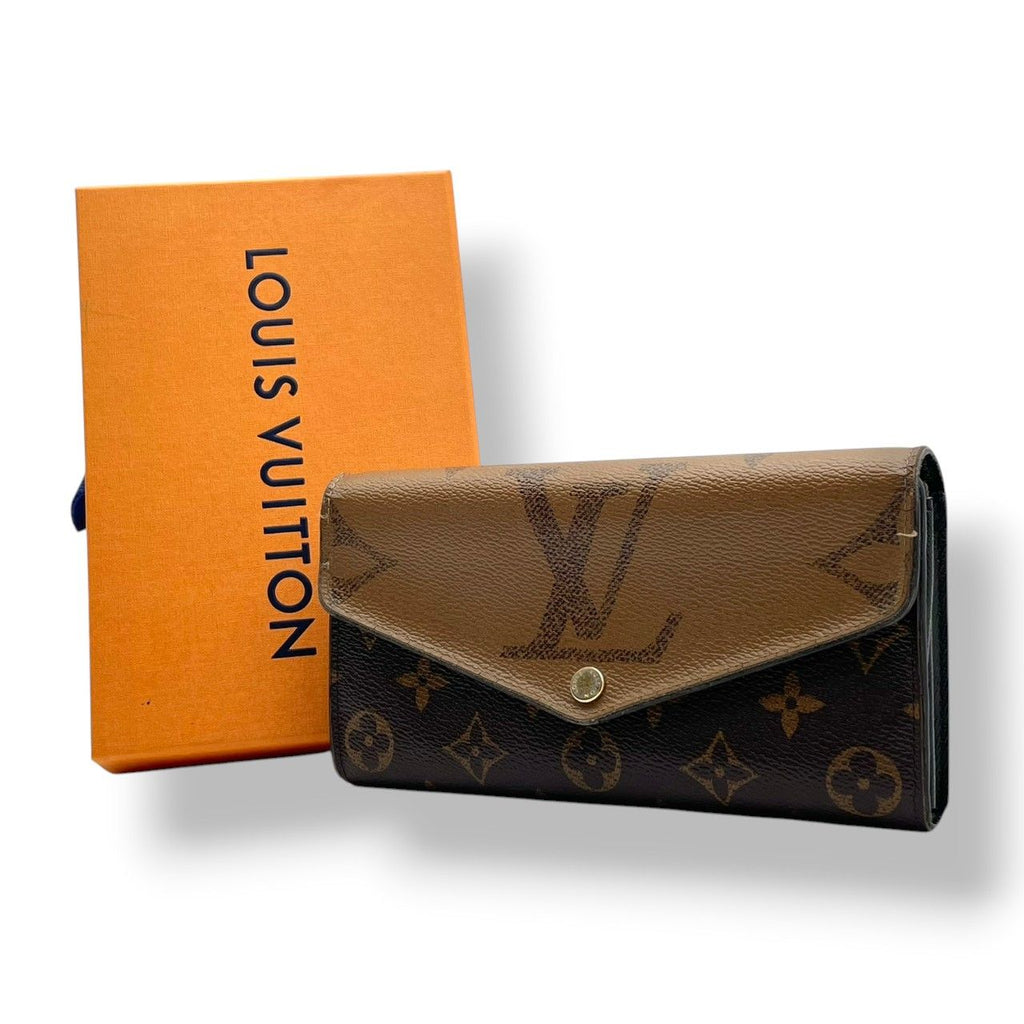 Louis Vuitton Portefeuille Sarah Monogram Reverse Flap Wallet Leather Brown