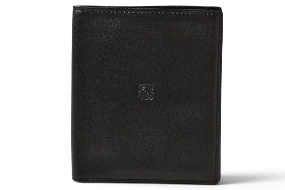 Loewe Wallet Billfold Vintage Bifold Folded Anagram Black