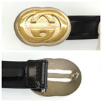 Gucci Interlocking G 70 Black Leather Belt — view 7