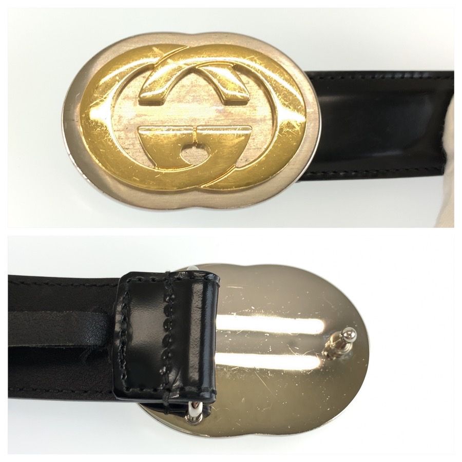 Gucci Interlocking G 70 Black Leather Belt — view 7