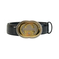 Gucci Interlocking G 70 Black Leather Belt