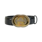 Gucci Interlocking G 70 Black Leather Belt