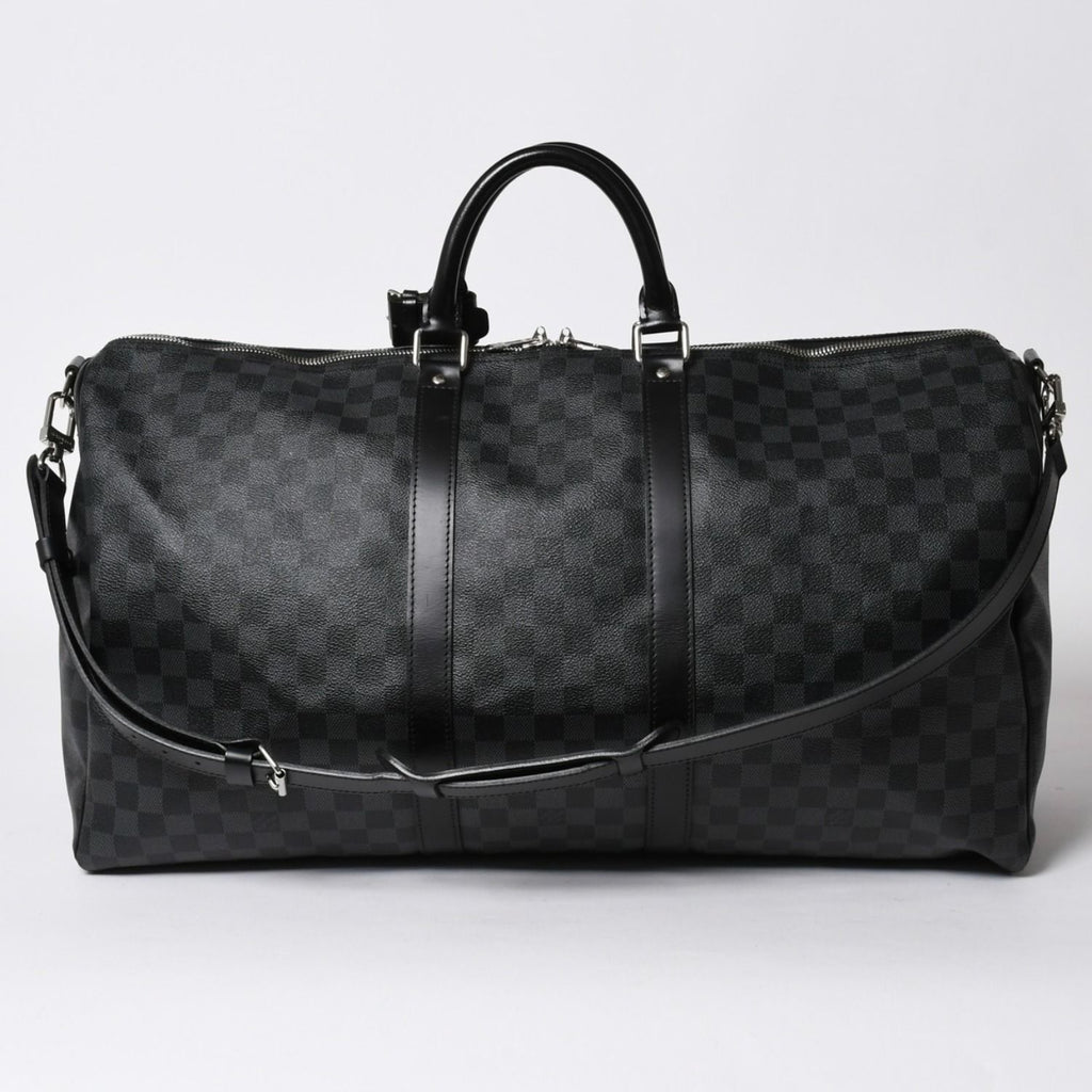 Louis Vuitton Keepall Bandouliere 55 Boston Bag Damier Graphite Black