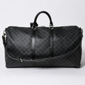 Louis Vuitton Keepall Bandouliere 55 Boston Bag Damier Graphite Black