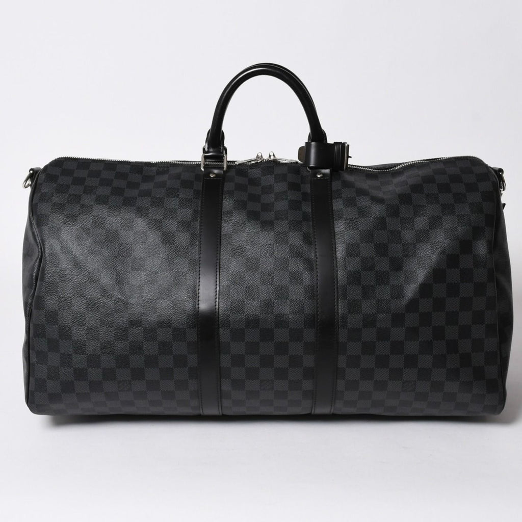 Louis Vuitton Keepall Bandouliere 55 Boston Bag Damier Graphite Black — view 2