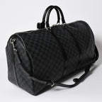 Louis Vuitton Keepall Bandouliere 55 Boston Bag Damier Graphite Black — view 3
