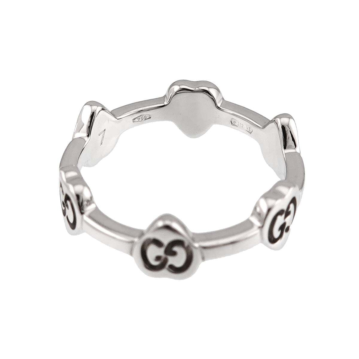 Gucci Icon Heart Ring 18k White Gold — view 3