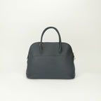 Hermes Bolide 35 Tote Shoulder Bag Courchevel Navy Gold 2-Way — view 3