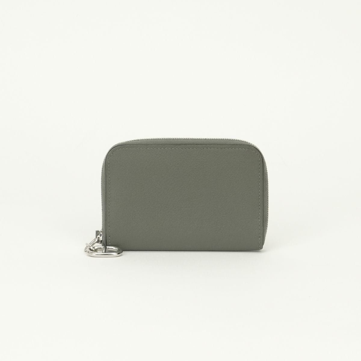Hermes Zipengo Wallet Coin Purse Evercolor Gris Meyer Gray Silver Compact