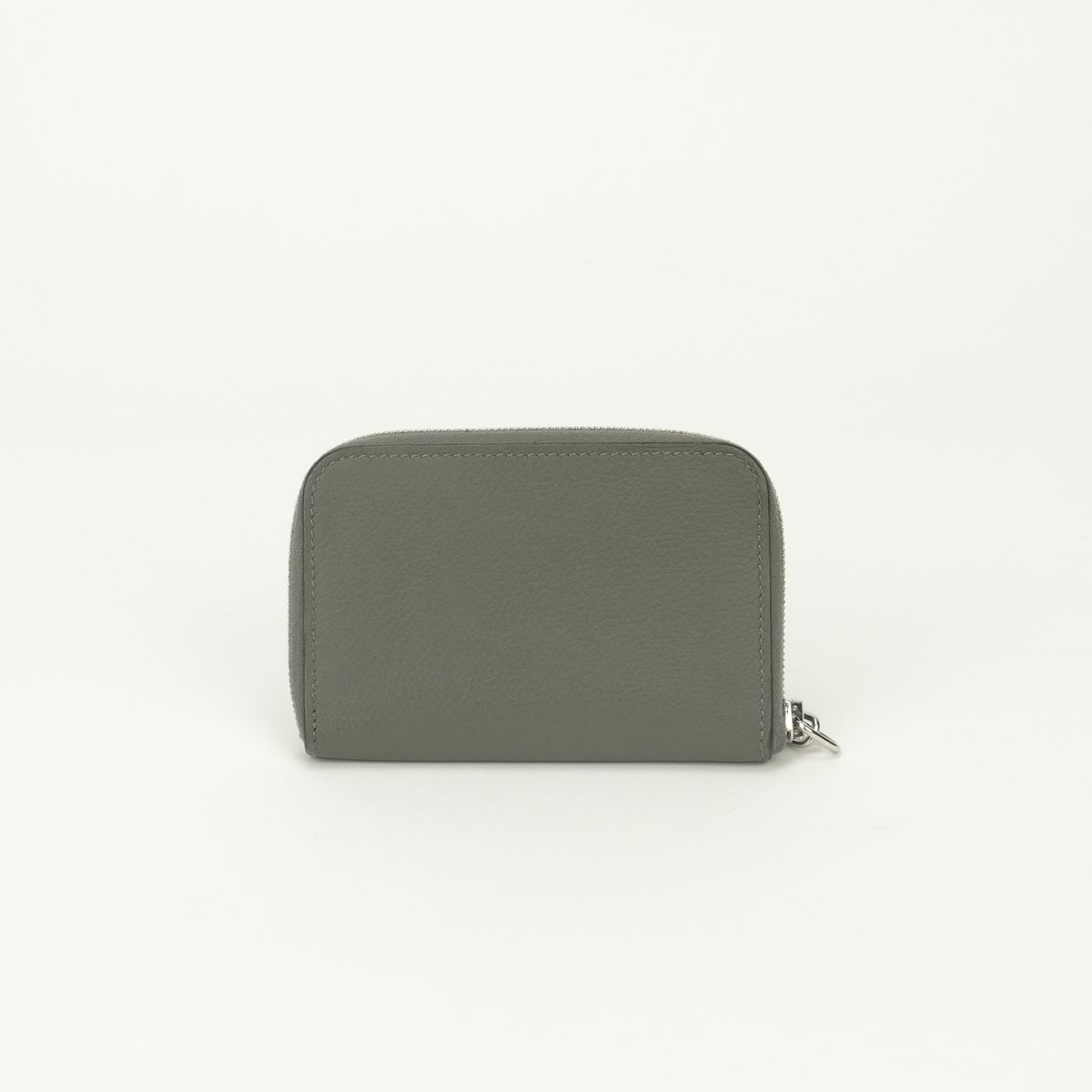 Hermes Zipengo Wallet Coin Purse Evercolor Gris Meyer Gray Silver Compact — view 2