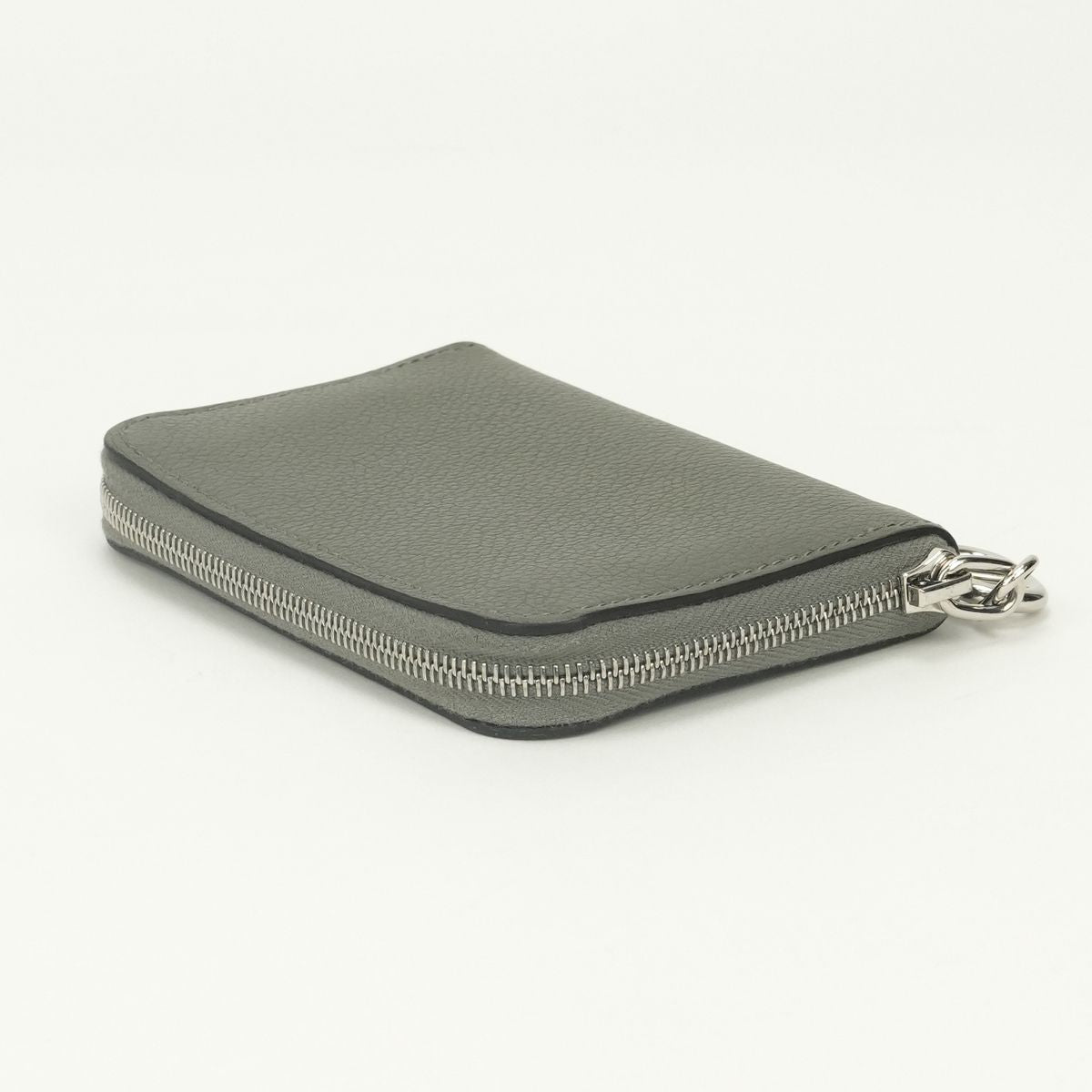 Hermes Zipengo Wallet Coin Purse Evercolor Gris Meyer Gray Silver Compact — view 4