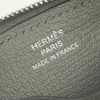 Hermes Zipengo Wallet Coin Purse Evercolor Gris Meyer Gray Silver Compact — view 6