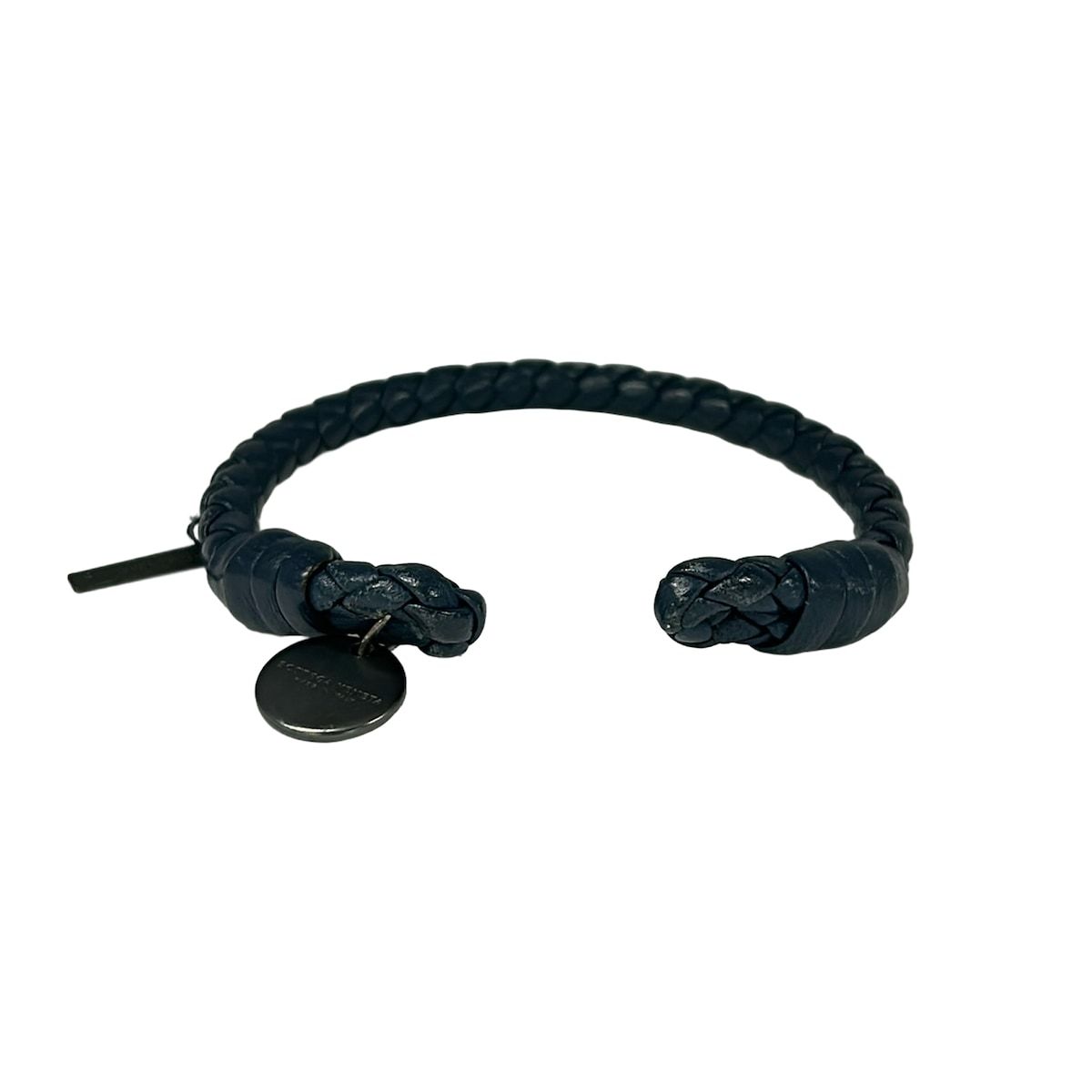 Bottega Veneta Bangle Leather Dark Navy Bracelet — view 3