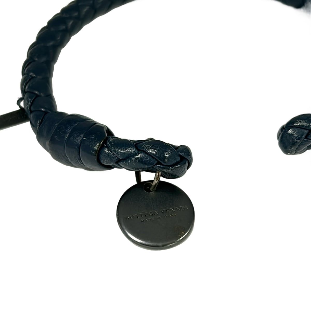 Bottega Veneta Bangle Leather Dark Navy Bracelet — view 4