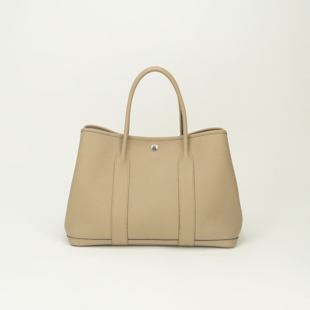 Hermes Garden Party PM 36 Tote Country Trench Beige Silver