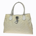 Dior Trotter Shoulder Handbag Beige Nylon Leather