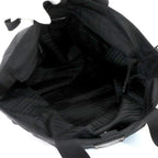 Prada 2-Way Tote Shoulder Bag Nylon Leather Nero Silver — view 6