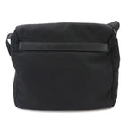 Prada Shoulder Bag Nylon Saffiano Leather Nero Silver Black — view 3