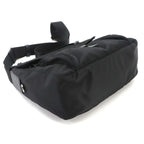Prada Shoulder Bag Nylon Saffiano Leather Nero Silver Black — view 5