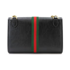 Gucci Rajah Chain Shoulder Bag Leather Black Gold — view 2