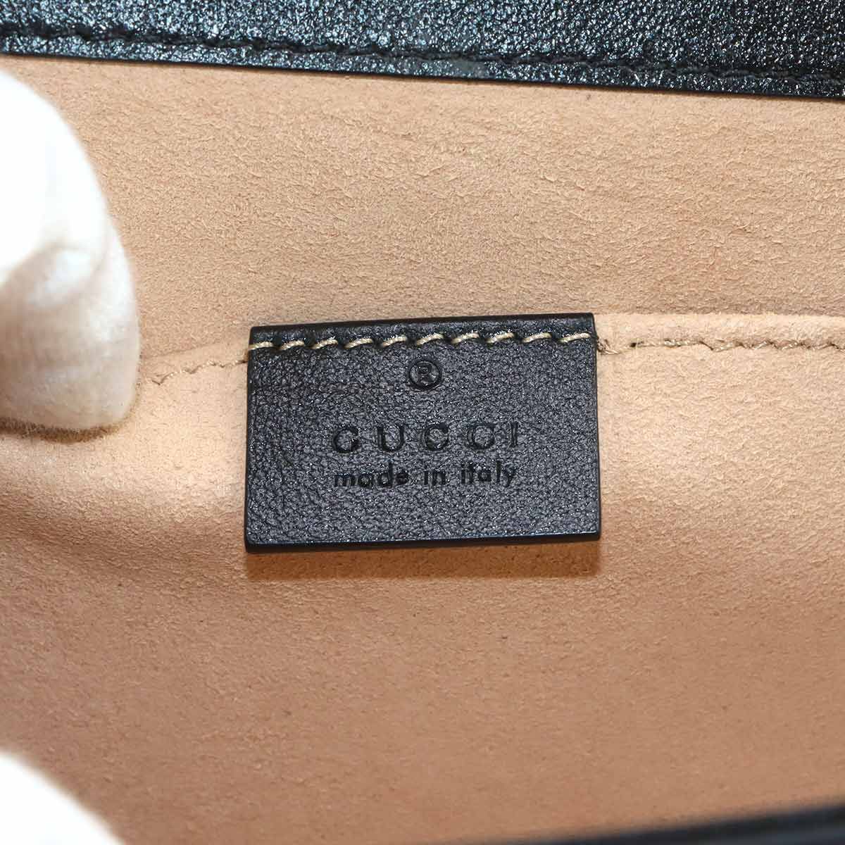 Gucci Rajah Chain Shoulder Bag Leather Black Gold — view 7