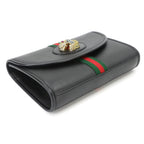 Gucci Rajah Chain Shoulder Bag Leather Black Gold — view 4