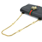 Gucci Rajah Chain Shoulder Bag Leather Black Gold — view 5
