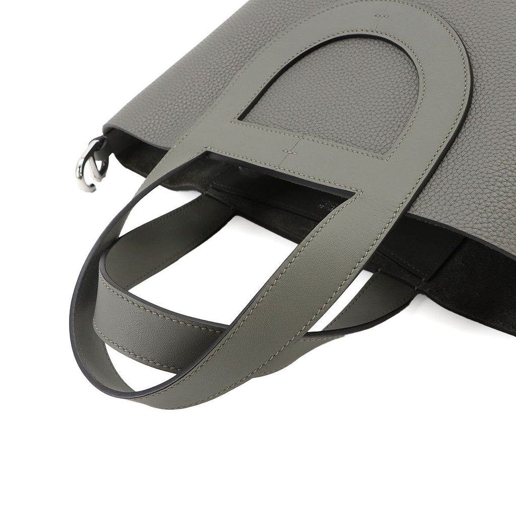 Hermes in the Loop 23 Hand Bag Taurillon Clemence Swift Gris Meyer Silver — view 6